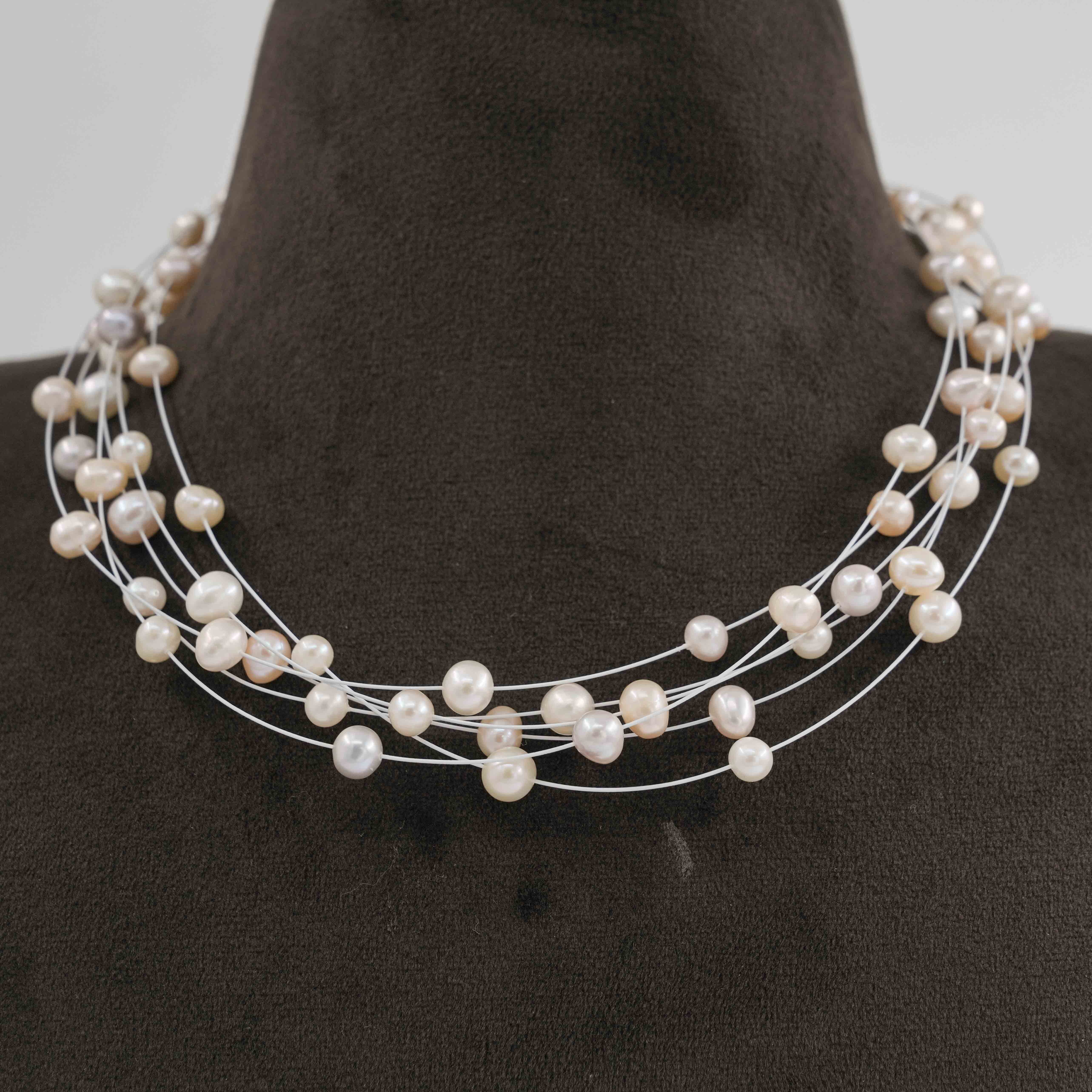 The Pearl Atelier by Kabra Pearls - 6 Layered shaded Pearl Fancy Chain